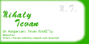 mihaly tevan business card